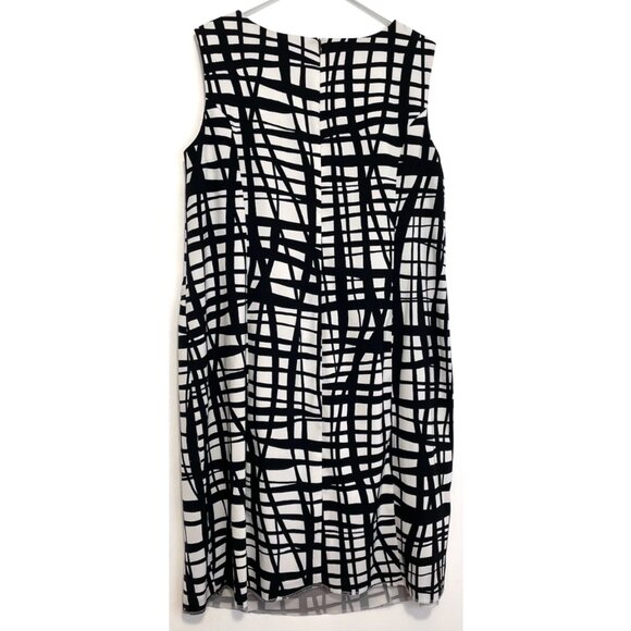 ALYX Plus Size White Black Stripe Windowpane Sleeveless Sheath Dress ALTERED 20W - Picture 9 of 16